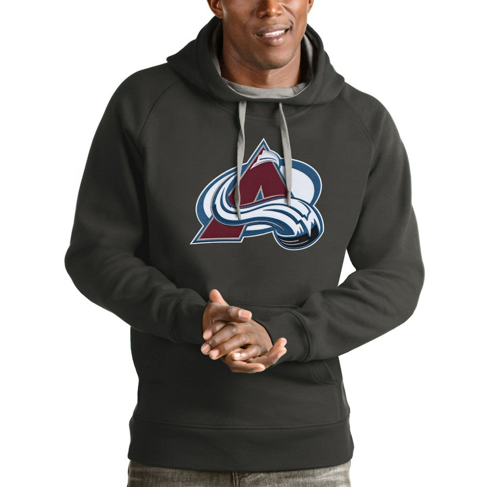 Colorado Avalanche - Antigua Logo Victory Pullover Hoodie Charcoal