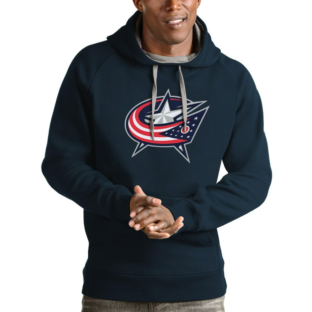 Columbus Blue Jackets - Antigua Logo Victory Pullover Hoodie Navy