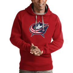 Columbus Blue Jackets - Antigua Logo Victory Pullover Hoodie Red