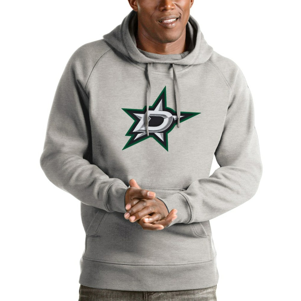 Dallas Stars - Antigua Logo Victory Pullover Hoodie Heathered Gray