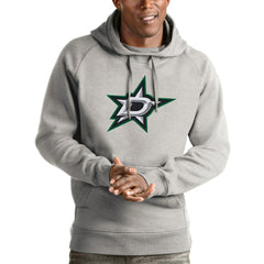 Dallas Stars - Antigua Logo Victory Pullover Hoodie Heathered Gray