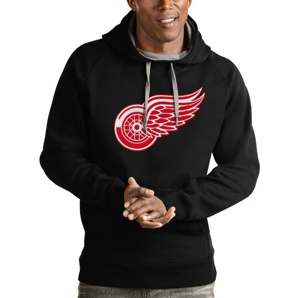 Detroit Red Wings - Antigua Logo Victory Pullover Hoodie Black