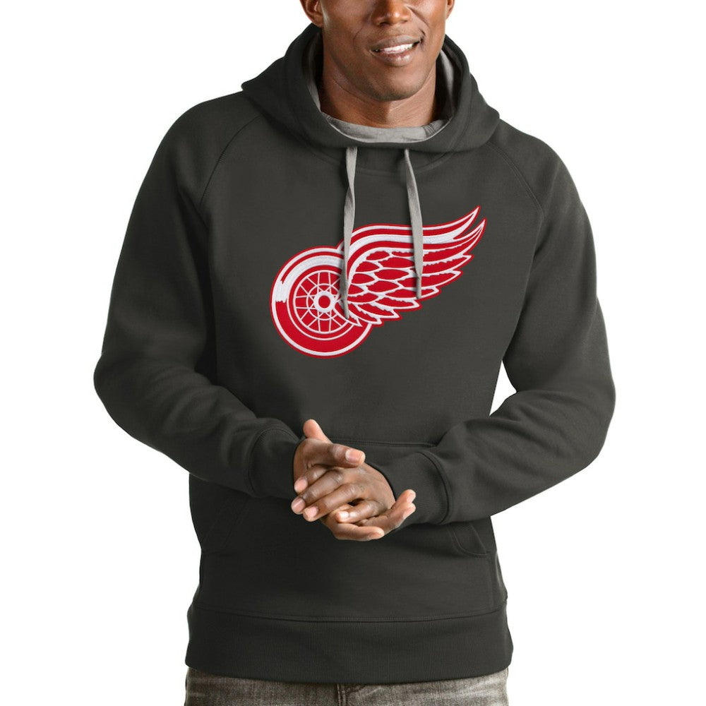 Detroit Red Wings - Antigua Logo Victory Pullover Hoodie Charcoal