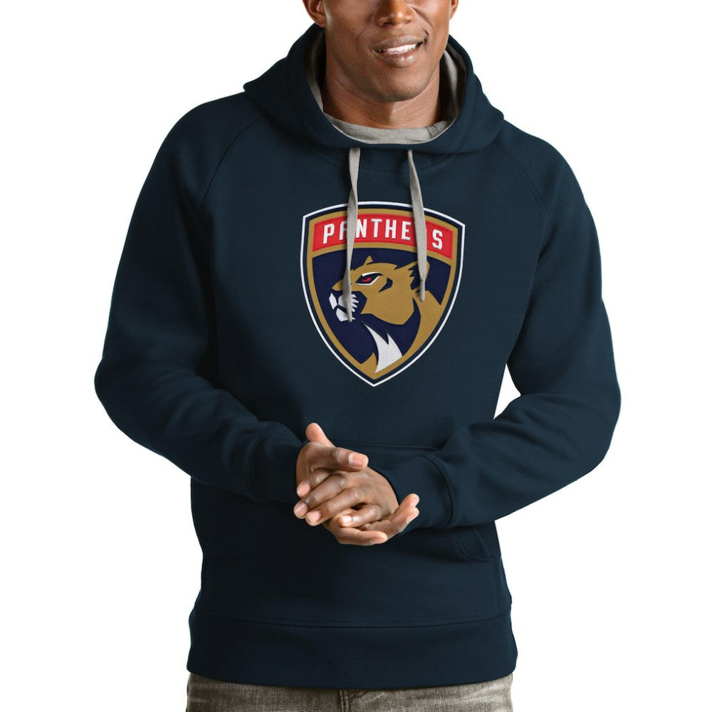 Florida Panthers - Antigua Logo Victory Pullover Hoodie Navy