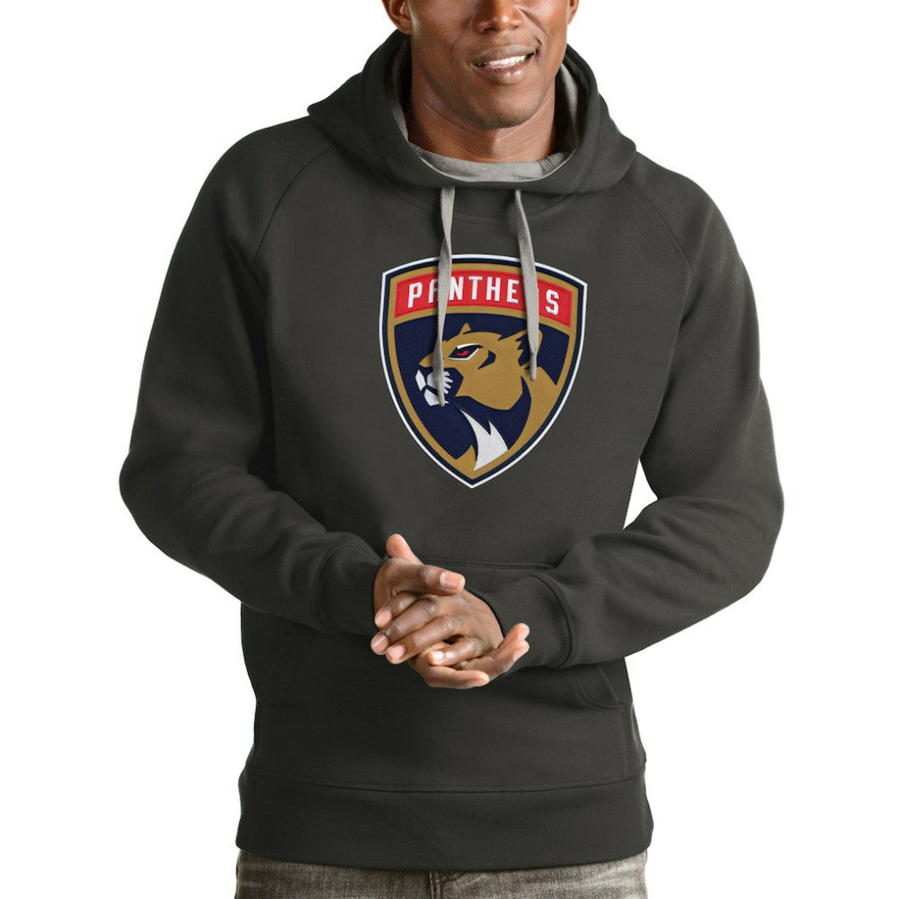 Florida Panthers - Antigua Logo Victory Pullover Hoodie Charcoal