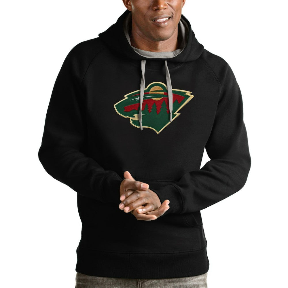 Minnesota Wild - Antigua Logo Victory Pullover Hoodie Black