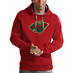 Minnesota Wild - Antigua Logo Victory Pullover Hoodie Red