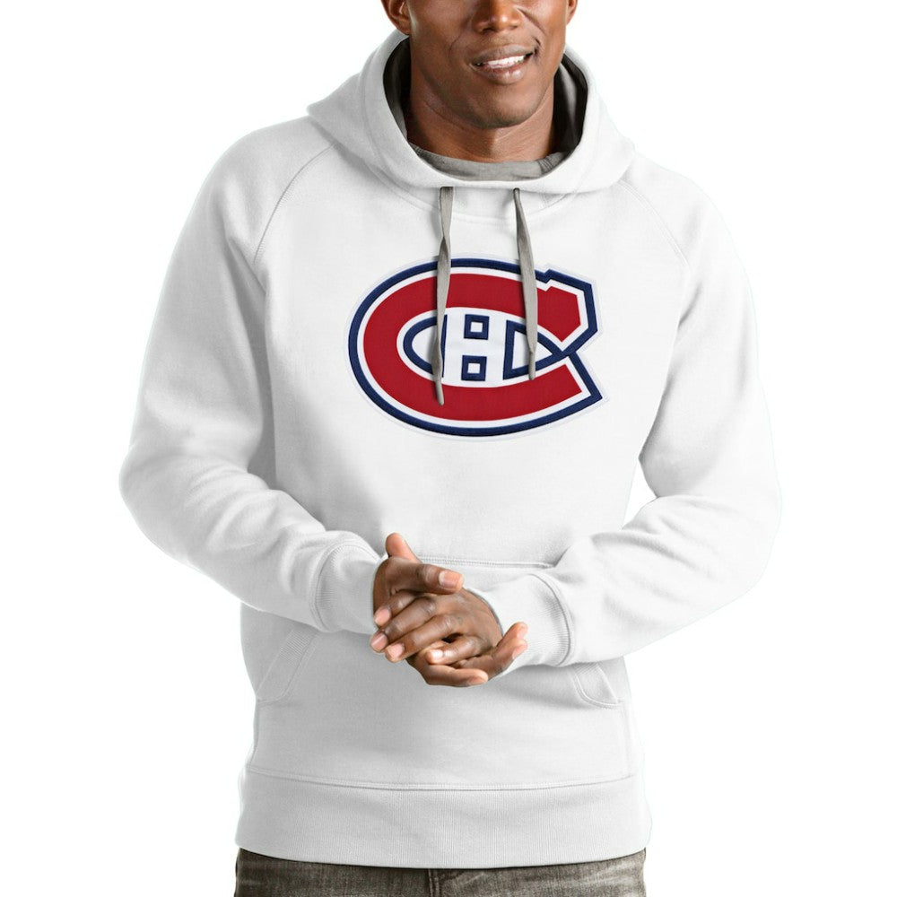 Montreal Canadiens - Antigua Logo Victory Pullover Hoodie White