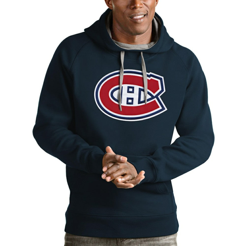 Montreal Canadiens - Antigua Logo Victory Pullover Hoodie Navy