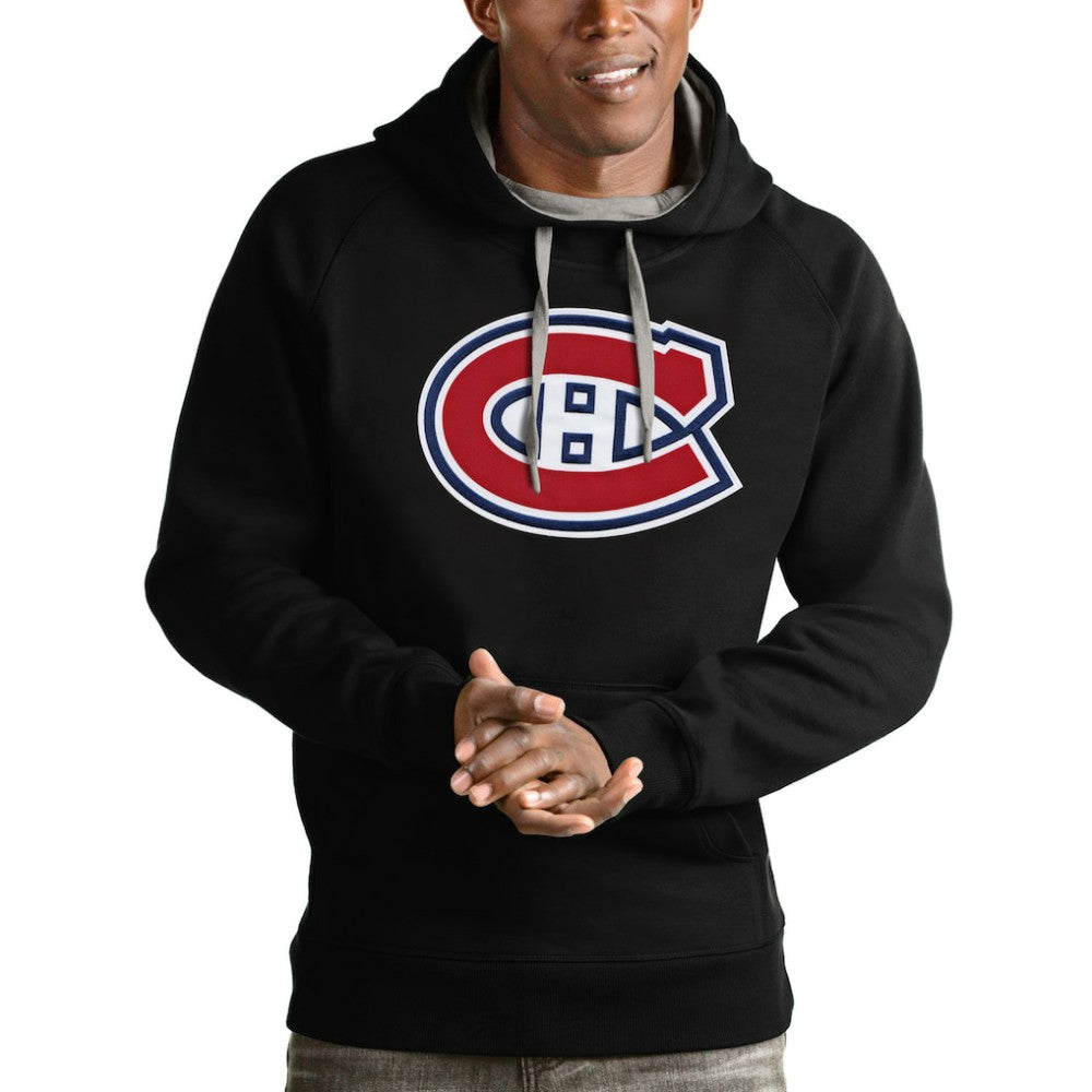 Montreal Canadiens - Antigua Logo Victory Pullover Hoodie Black