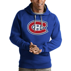 Montreal Canadiens - Antigua Logo Victory Pullover Hoodie Blue