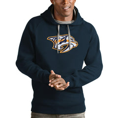 Nashville Predators - Antigua Logo Victory Pullover Hoodie Navy