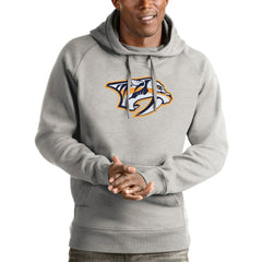 Nashville Predators - Antigua Logo Victory Pullover Hoodie Heathered Gray