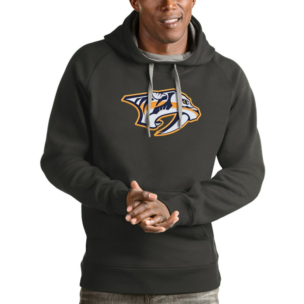 Nashville Predators - Antigua Logo Victory Pullover Hoodie Charcoal