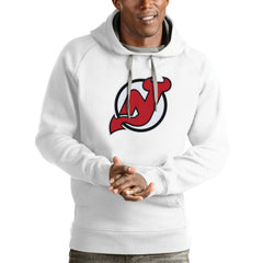 New Jersey Devils - Antigua Logo Victory Pullover Hoodie White