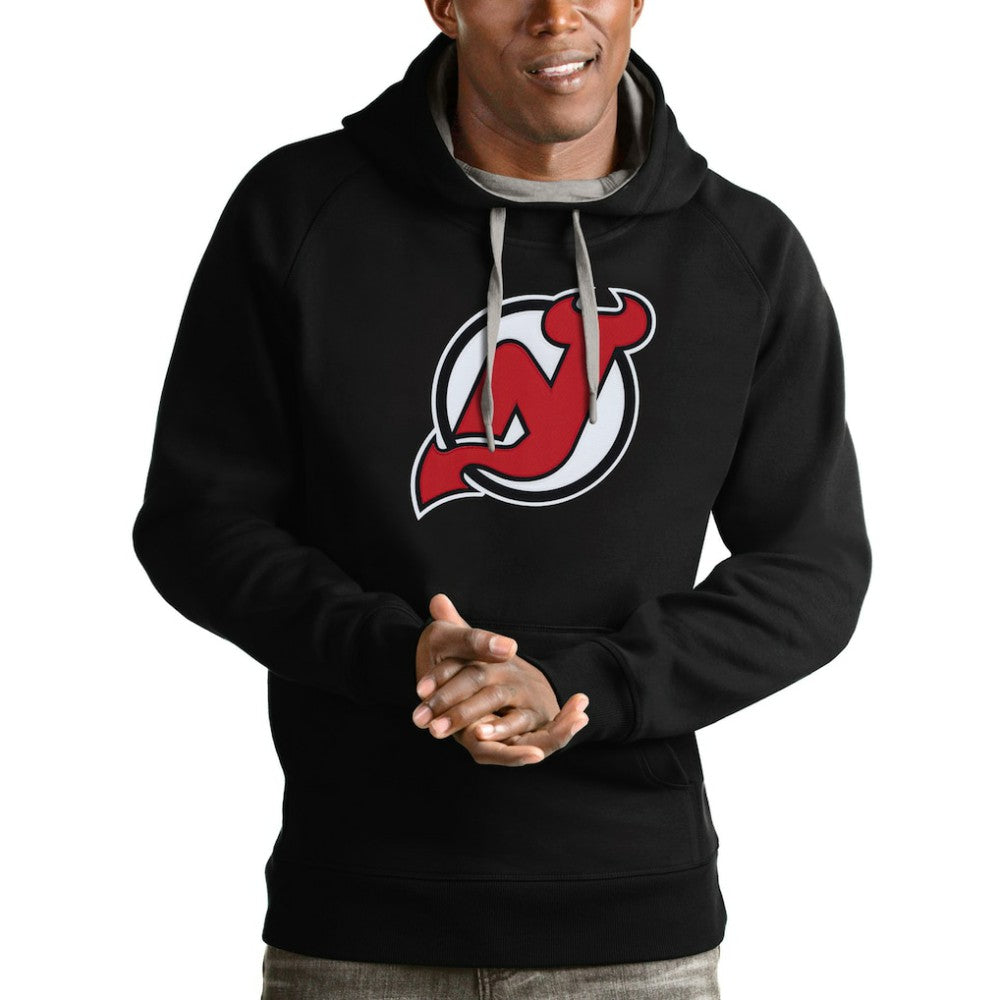 New Jersey Devils - Antigua Logo Victory Pullover Hoodie Black