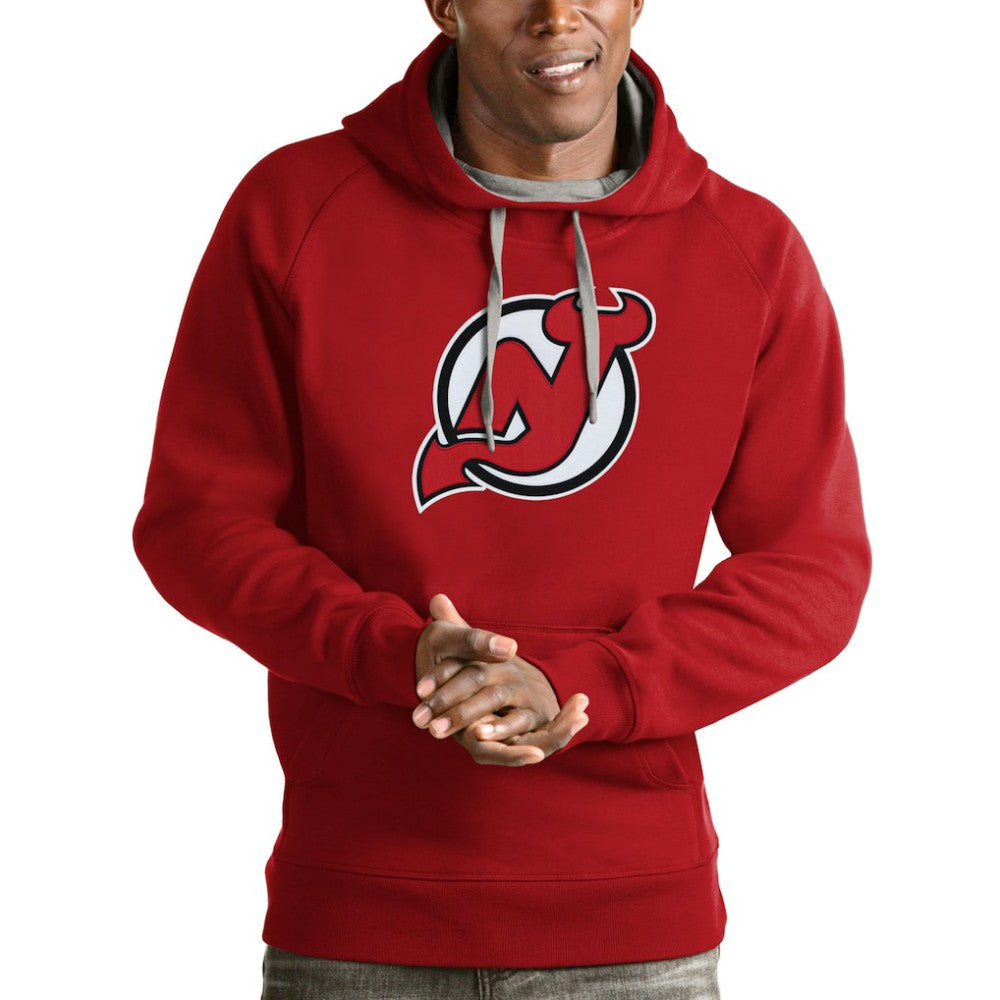 New Jersey Devils - Antigua Logo Victory Pullover Hoodie Red