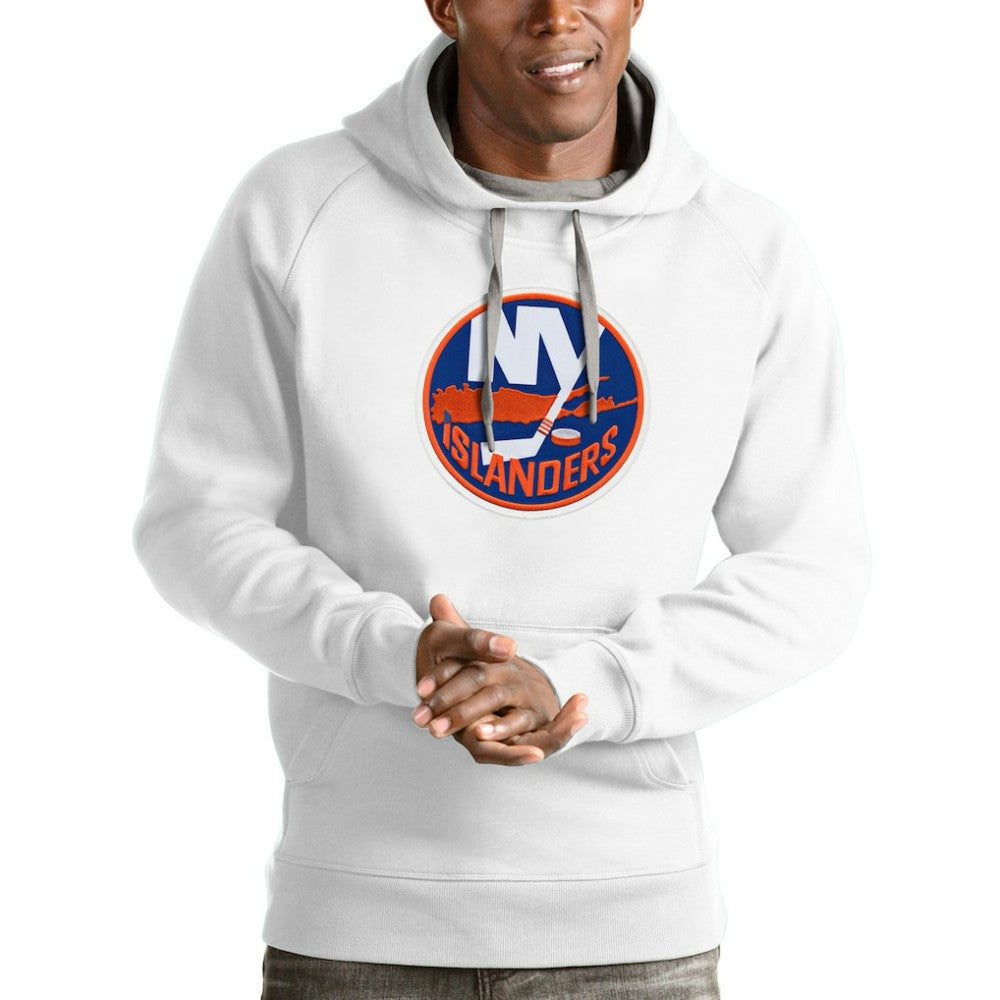 New York Islanders - Antigua Logo Victory Pullover Hoodie White