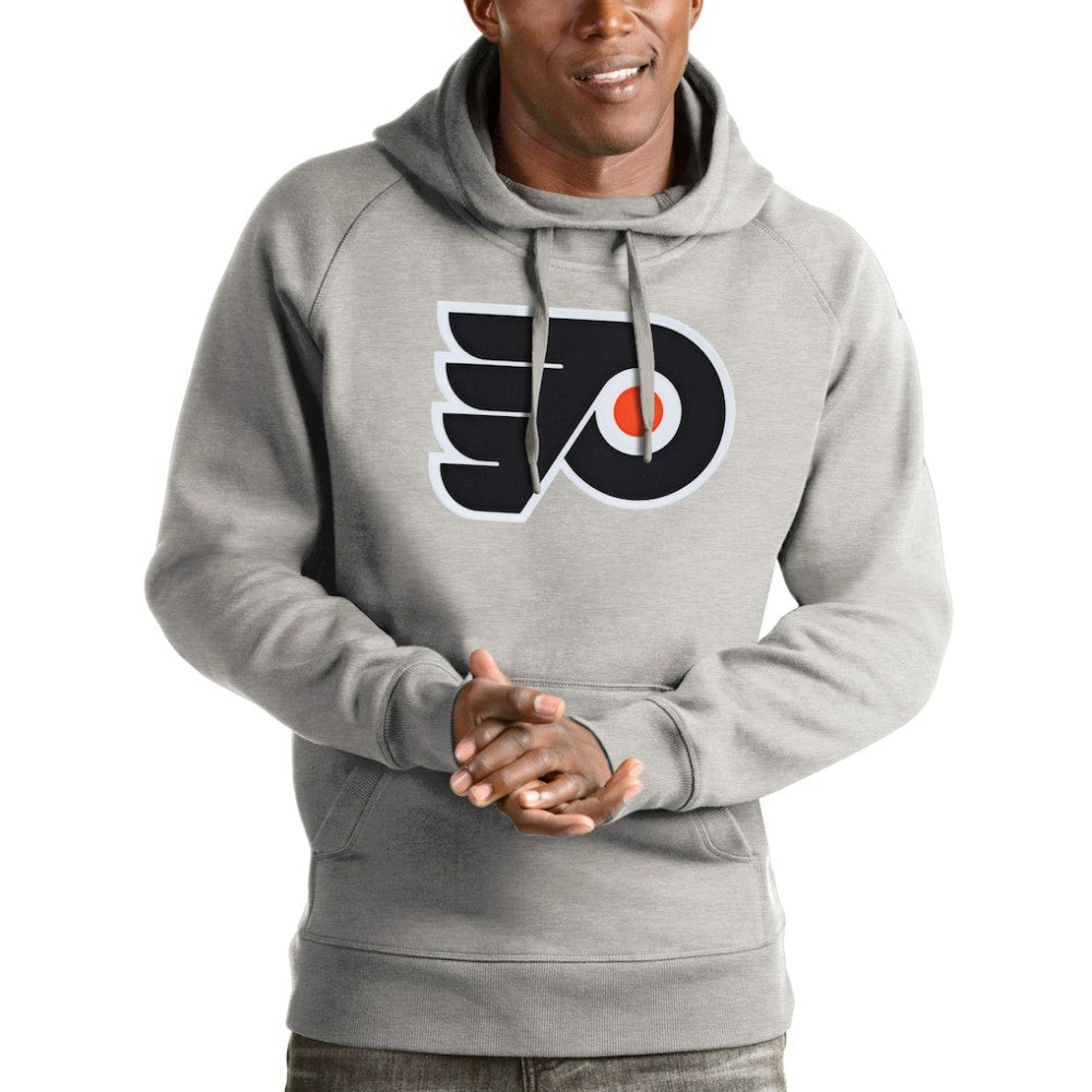 Philadelphia Flyers - Antigua Logo Victory Pullover Hoodie Heathered Gray