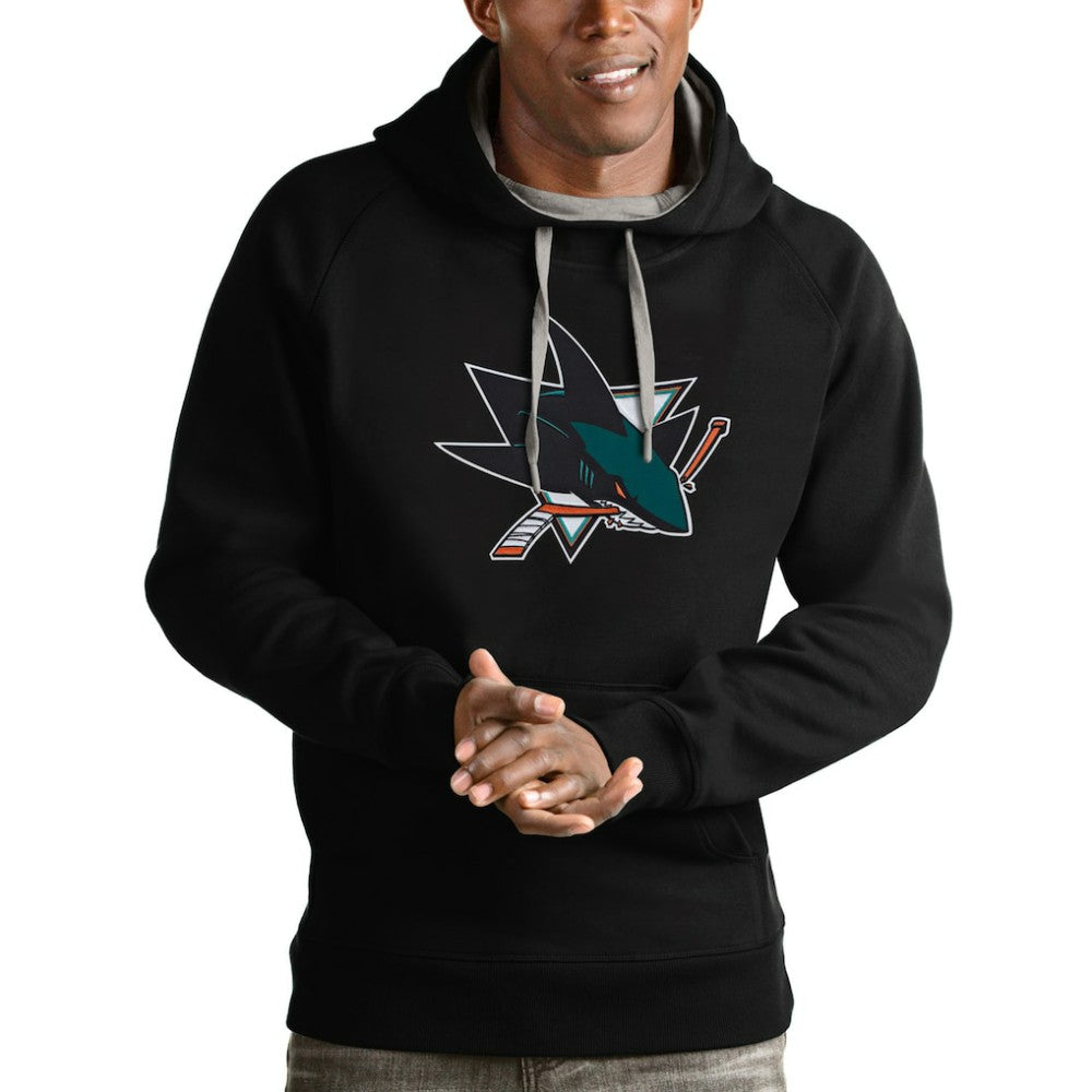 San Jose Sharks - Antigua Logo Victory Pullover Hoodie Black