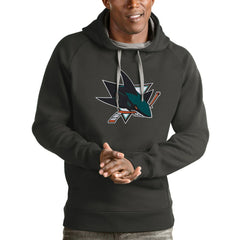 San Jose Sharks - Antigua Logo Victory Pullover Hoodie Charcoal