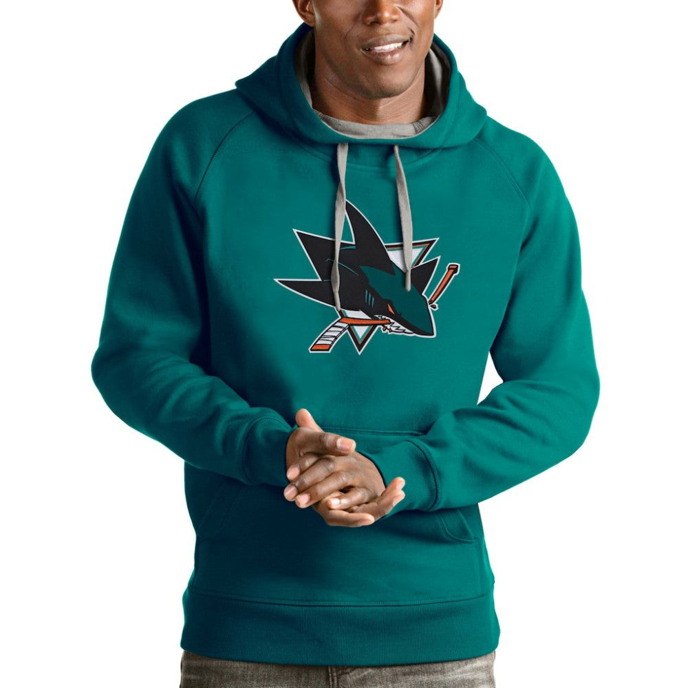 San Jose Sharks - Antigua Logo Victory Pullover Hoodie Teal