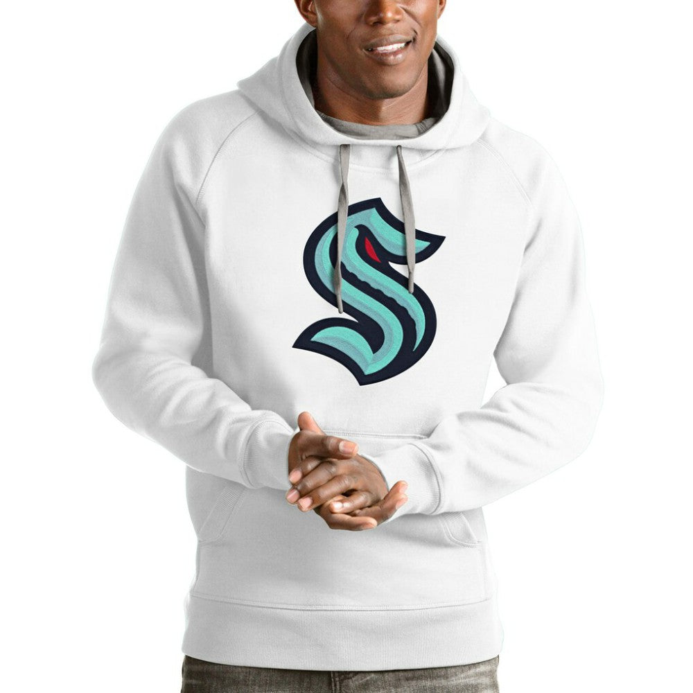 Seattle Kraken Antigua Logo Victory Pullover Hoodie White