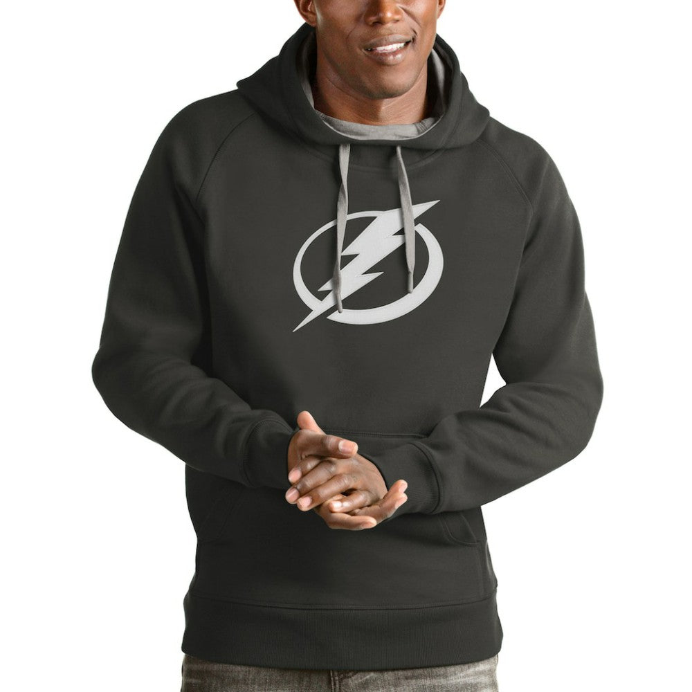 Tampa Bay Lightning - Antigua Logo Victory Pullover Hoodie Charcoal