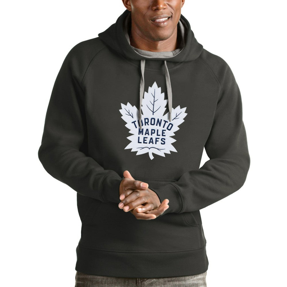 Toronto Maple Leafs - Antigua Logo Victory Pullover Hoodie Charcoal