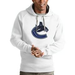 Vancouver Canucks - Antigua Logo Victory Pullover Hoodie White