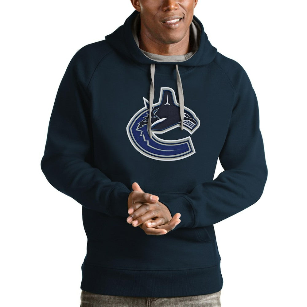 Vancouver Canucks - Antigua Logo Victory Pullover Hoodie Navy