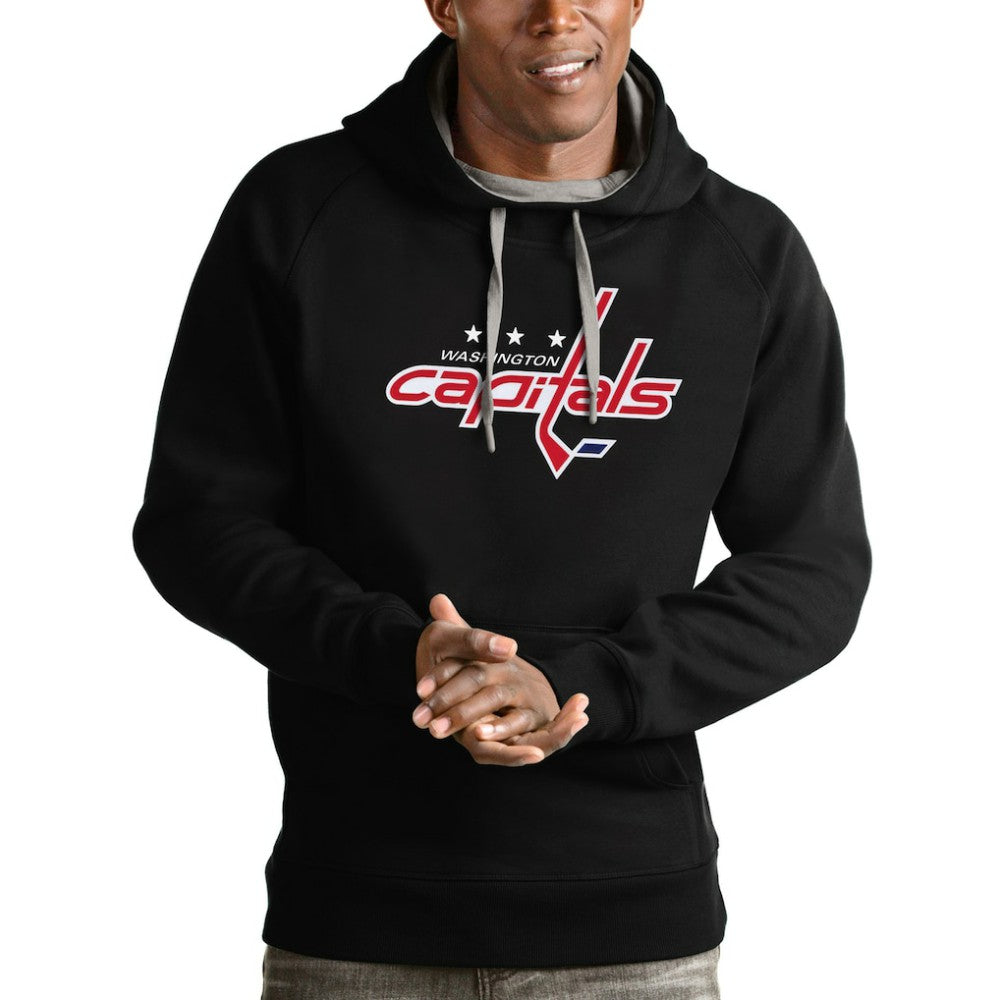 Washington Capitals Antigua Logo Victory Pullover Hoodie Black