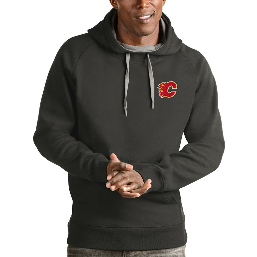 Calgary Flames - Antigua Victory Pullover Hoodie Charcoal