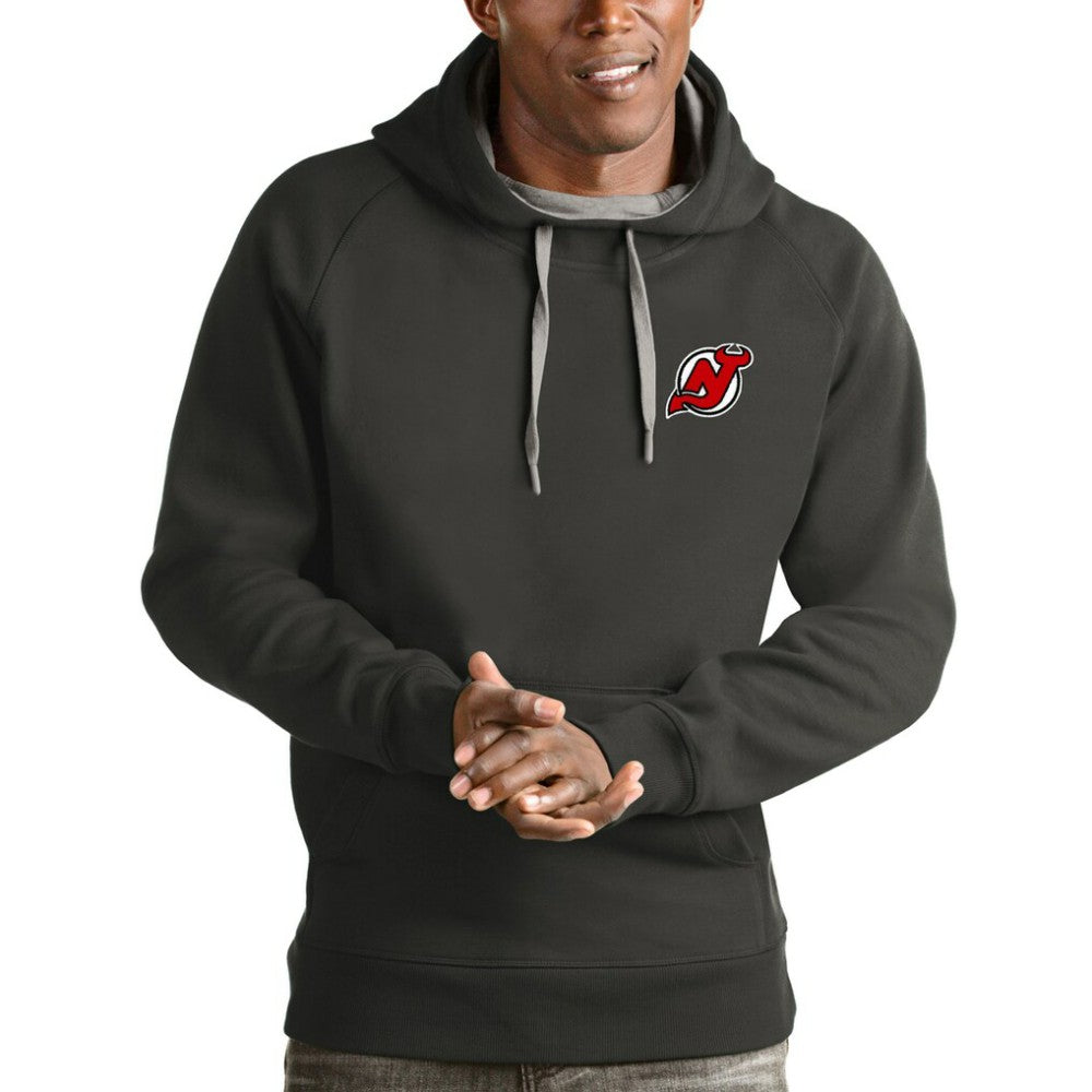 New Jersey Devils - Antigua Victory Pullover Hoodie Charcoal