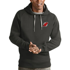 New Jersey Devils - Antigua Victory Pullover Hoodie Charcoal
