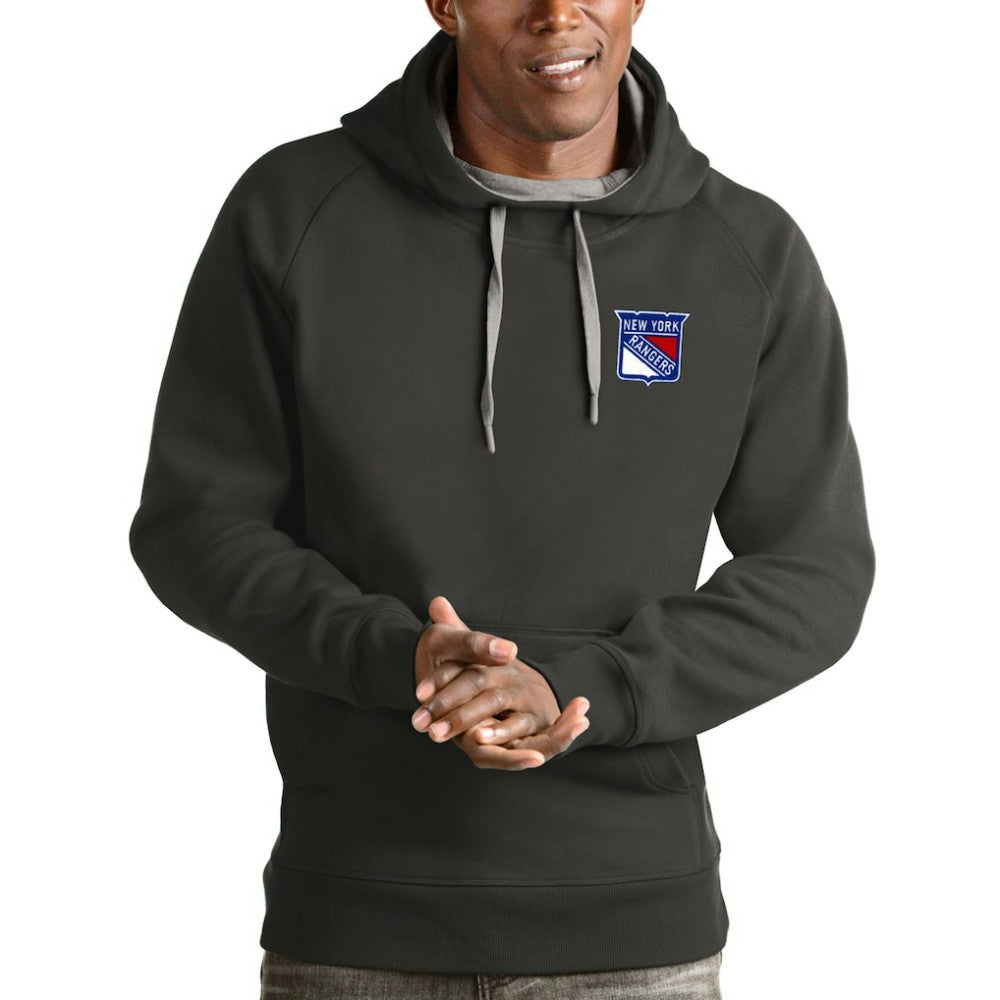 New York Rangers Antigua Victory Pullover Hoodie Charcoal