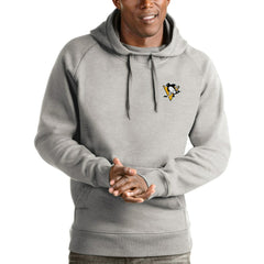 Pittsburgh Penguins Antigua Victory Pullover Hoodie Heathered Gray