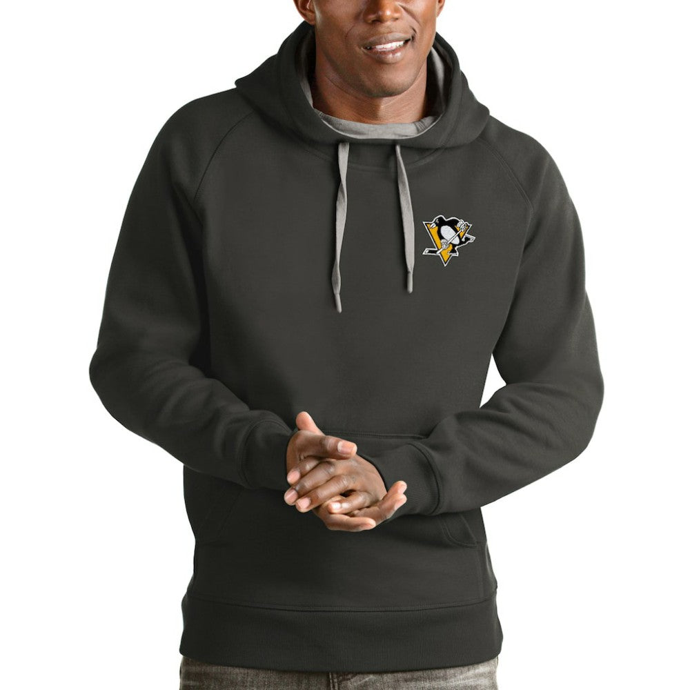 Pittsburgh Penguins Antigua Victory Pullover Hoodie Charcoal