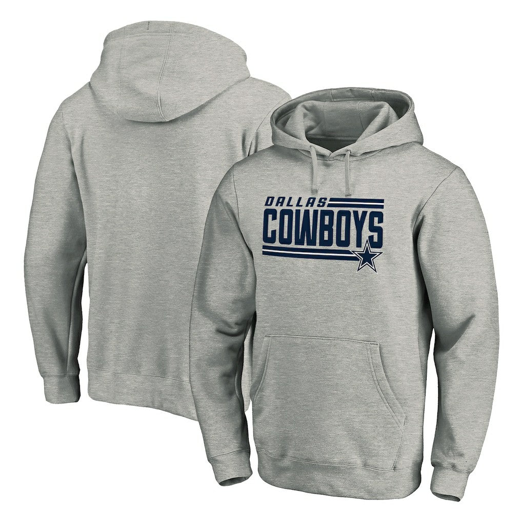 Dallas Cowboys Onside Stripe Pullover Hoodie Heathered Gray - NFL