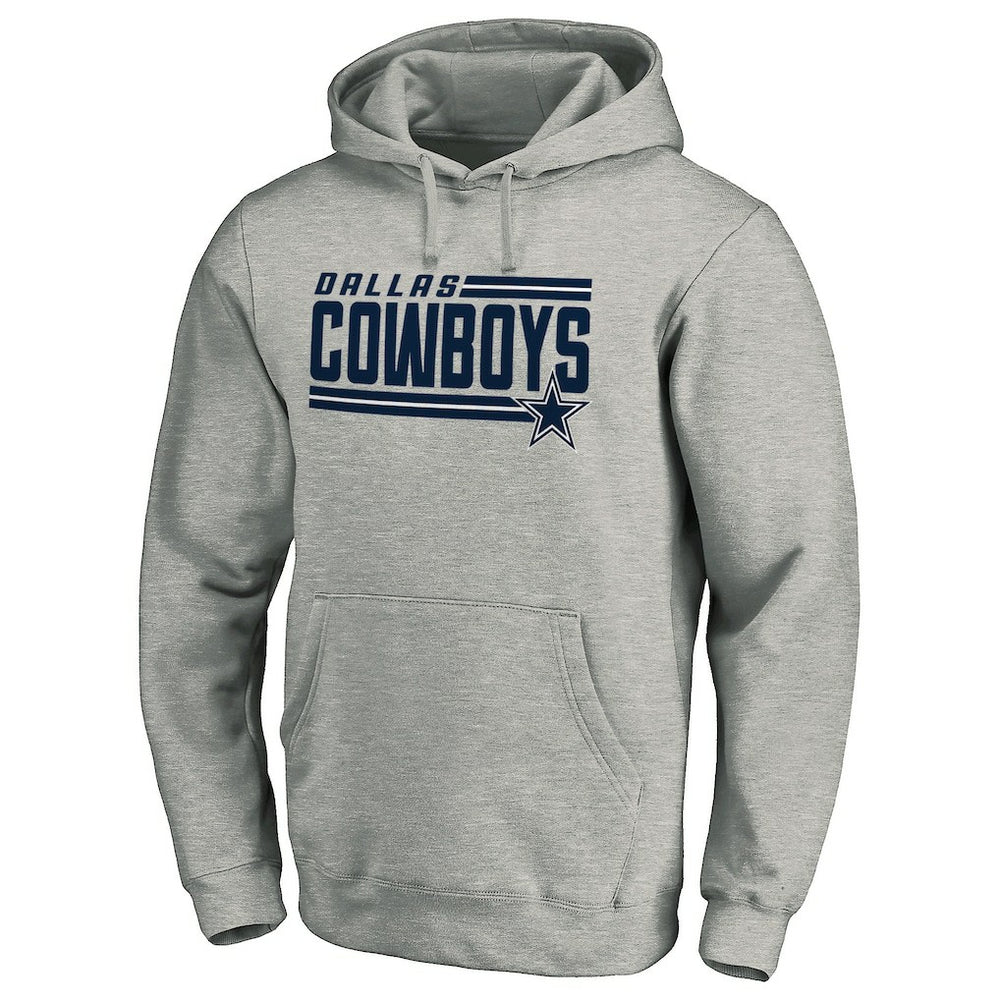 Dallas Cowboys Onside Stripe Pullover Hoodie Heathered Gray - NFL