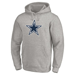 Dallas Cowboys Primary Logo Fitted Pullover Hoodie Heather Gray - NFL