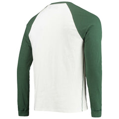 Green Bay Packers Junk Food Colorblock Raglan Long Sleeve T-Shirt White/Green - NFL