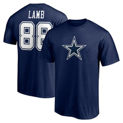 CeeDee Lamb Dallas Cowboys Team Player Icon Name & Number T-Shirt Navy - NFL