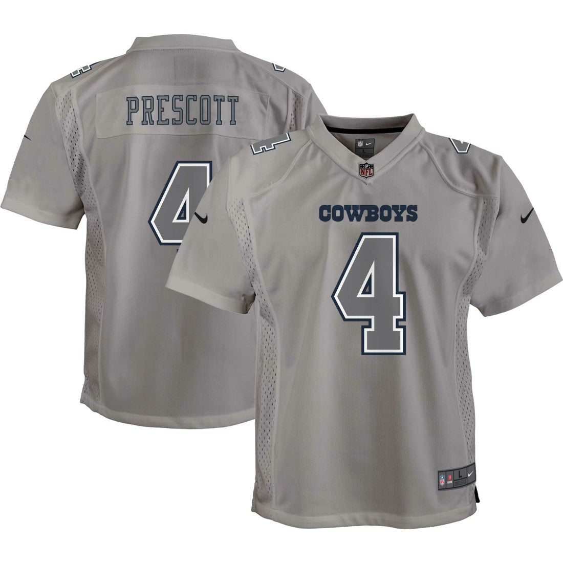 Dak Prescott Dallas Cowboys Youth Atmosphere Game Jersey - Gray | NFL Jerseys