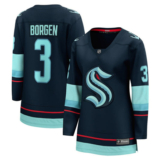 Will Borgen Seattle Kraken Fanatics Women's Home Breakaway Player Jersey - Deep Sea Blue | NHL Jerseys