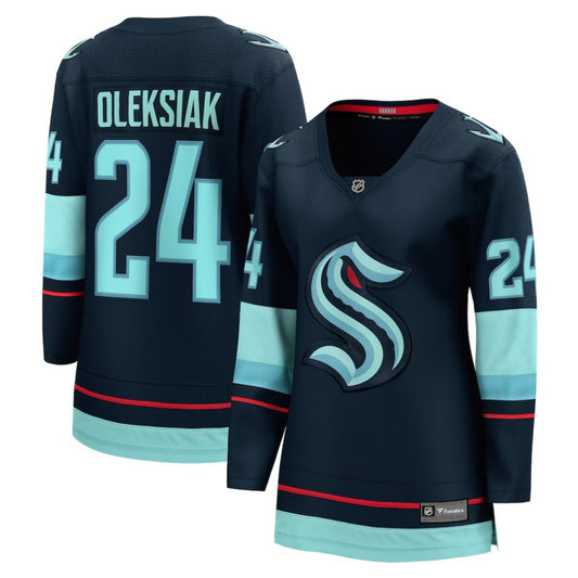 Jamie Oleksiak Seattle Kraken Fanatics Women's Home Breakaway Player Jersey - Deep Sea Blue | NHL Jerseys