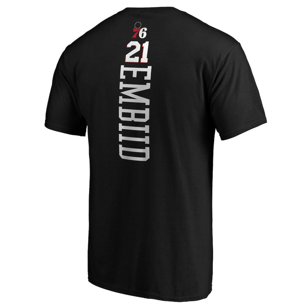 NBA - Joel Embiid Philadelphia 76ers Playmaker Name & Number T-Shirt - Black