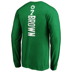NBA - Jaylen Brown Boston Celtics Playmaker Name & Number Long Sleeve T-Shirt - Kelly Green