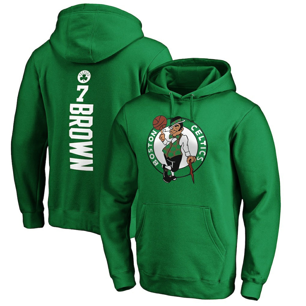 NBA - Jaylen Brown Boston Celtics Playmaker Name & Number Pullover Hoodie - Kelly Green
