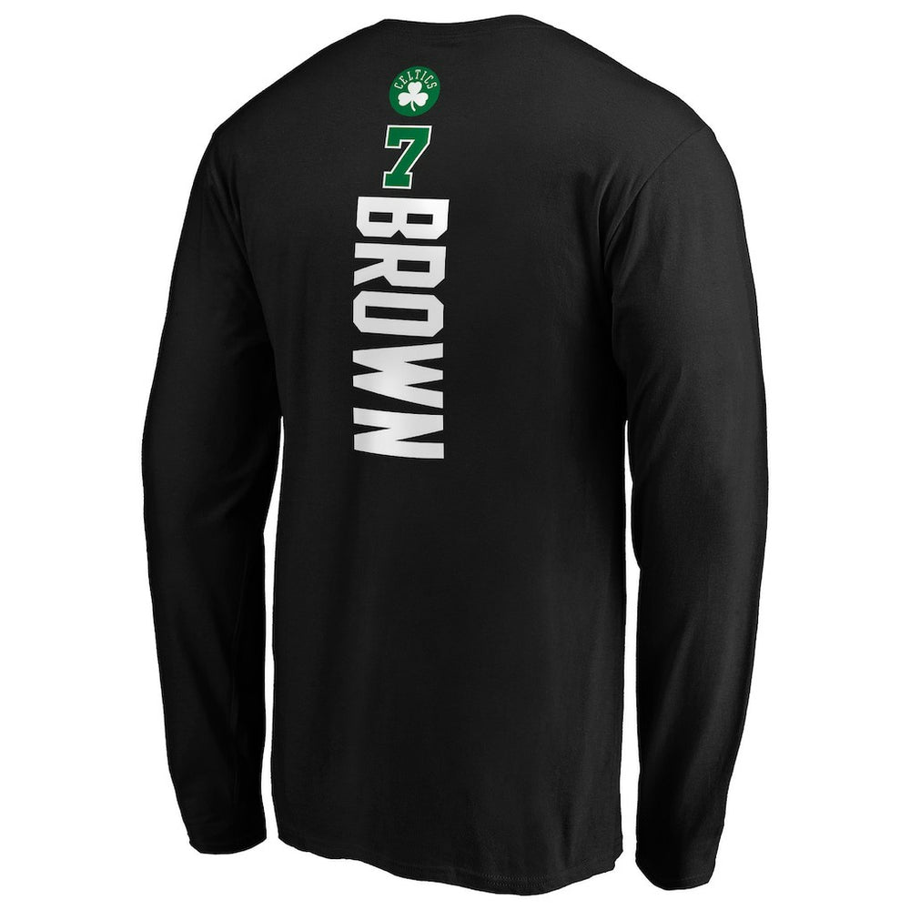 NBA - Jaylen Brown Boston Celtics Playmaker Name & Number Long Sleeve T-Shirt - Black